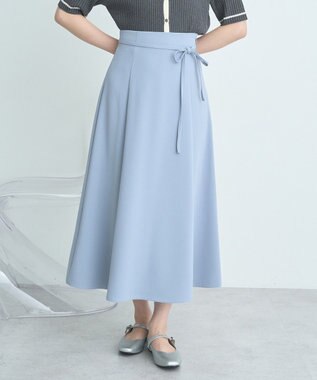 earth music&ecology ウエストリボンフレアスカート Sax