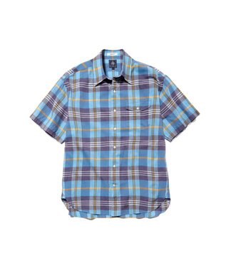 J.PRESS MEN 【J.PRESS ORIGINALS】Indian Madras Regular half Sleeve Shirt / Baggy-Fit