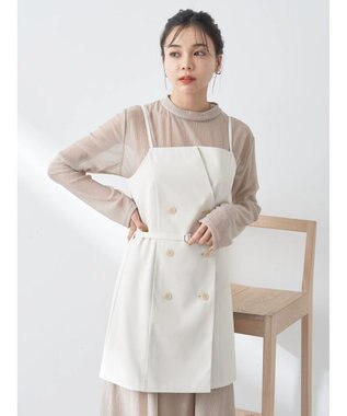 earth music&ecology トレンチ風キャミミニワンピース Ivory