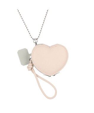 UNBILLION cachecache ハートポーチ付きボールチェーンモバイルストラップ アイボリー