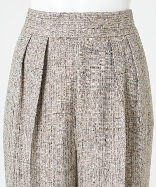 23区 【エステータ】リネンミックスツイード ワイドシルエットパンツ キャメル系
