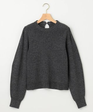 組曲 【WEB限定】襟付き片畔ニットプルオーバー グレー系