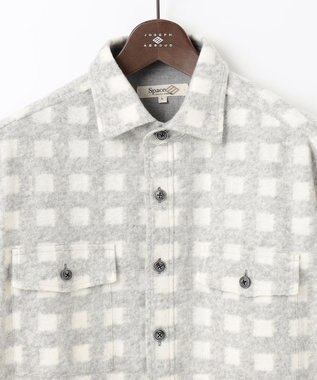 JOSEPH ABBOUD MOUNTAIN 【SPACE／UNISEX】フランネルジャージーチェック シャツ ライトグレー系3