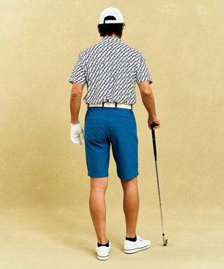 23区GOLF 【MEN】機能に優れた新素材「AIR TOOL」ワンタックショートパンツ サックスブルー系