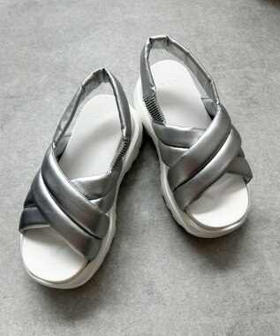 WEGO パテッドクロス厚底サンダル シルバー