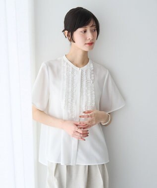 YECCA VECCA フリルデザインブラウス Off White