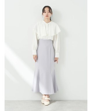 earth music&ecology ケープカラーブラウス Off White