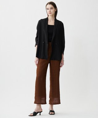 ICB 【接触冷感・速乾・洗える】 リヨセルシアー ジャケット ブラックストライプ系