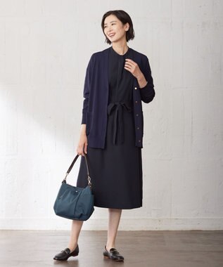 J.PRESS LADIES S 【洗える】レーヨンエリートストレッチ Vネック カーディガン ネイビー系