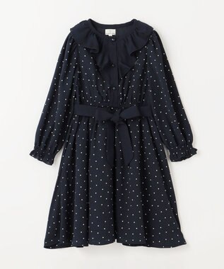 組曲 KIDS 【110-140㎝】キャサリンドット ワンピース ネイビー系5
