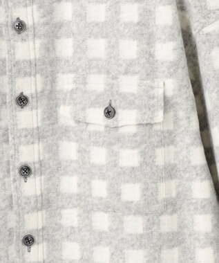 JOSEPH ABBOUD MOUNTAIN 【SPACE／UNISEX】フランネルジャージーチェック シャツ ライトグレー系3