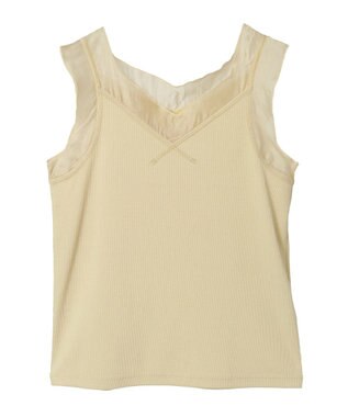 Green Parks ・ＳＵＧＡＲ　ＳＰＯＯＮ　シアー切替タンクトップ Yellow