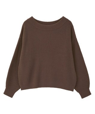 earth music&ecology パウダーシャギー畦プルオーバー Brown