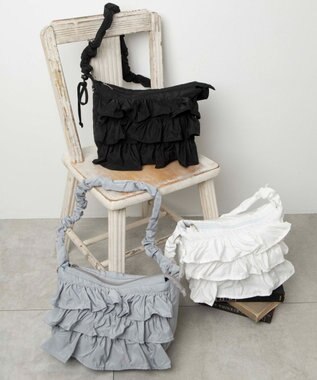 WEGO フリルドロストギャザーショルダー ホワイト