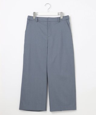 J.PRESS LADIES 【WEB限定カラーあり・セットアップ対応・洗える・撥水・防汚】コットンFITTYシャーク ワイド アンクル パンツ ダルブルー系