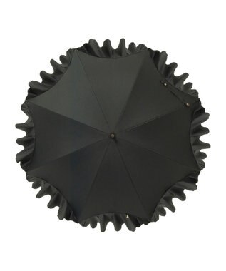 MOONBAT 【一級遮光日傘】LANVIN en Bleu (ランバン オン ブルー)  長傘 フレアフリル 遮光 遮熱 UV ブラック