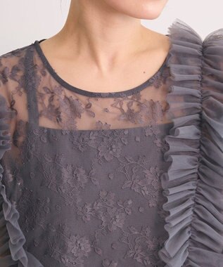 Green Parks ・Ｒａｉｌｍｅ　ＳＥＴ２点　レースブラウス＆ワンピ Charcoal Gray