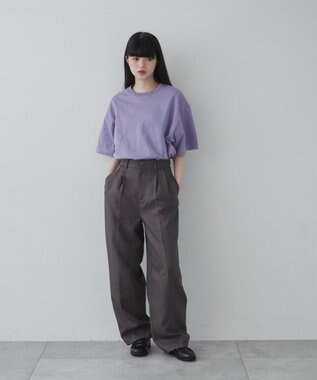 WEGO 【ユニセックス着用アイテム/綿100%/SMLXLサイズ展開】シルキーリッチヘビーコットンT パープル