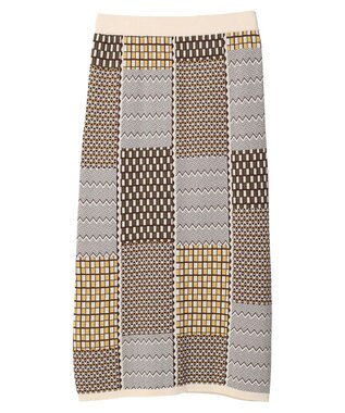 Green Parks ■ＥＳＣＡＲ　ダブルジャカードニットスカート Brown