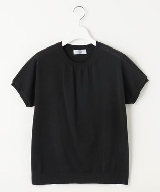 J.PRESS LADIES L 【洗える・抗菌防臭】コットンアセテート ドルマン ニット ブラック系