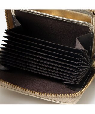 UNBILLION ペルケ perche / シーププリーツ・ジャバラカードウォレット ゴールド