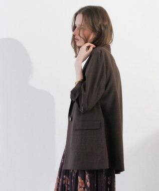 YECCA VECCA マシンウォッシャブルリネンライクジャケット Brown