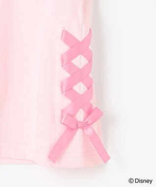 ANY KIDS 【ディズニー/マリー】レースアップ オーバー半袖Tシャツ ピンク