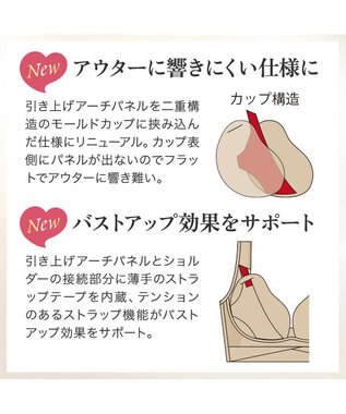 BRADELIS New York 【BRADELIS NewYork peace】ハートフルカップビューティフルブラ25 選べるデザイン ノンワイヤー 補整下着 補正 ブラジャー シアーグレージュ