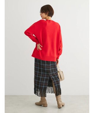 Green Parks ・ＳＵＧＡＲ　ＳＰＯＯＮ　チェックフリンジスカート Black