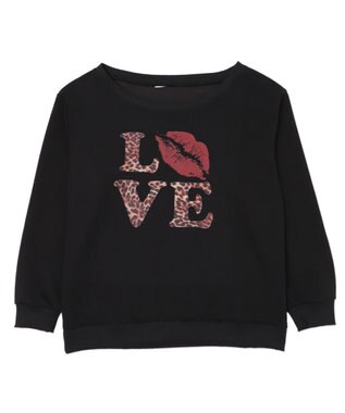 WEGO レオパードロゴオフショルSWT ブラック