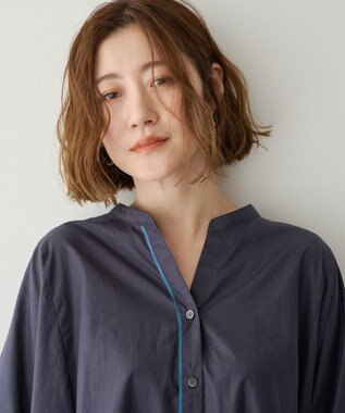 YECCA VECCA ペーパータッチドルマンシャツ Navy