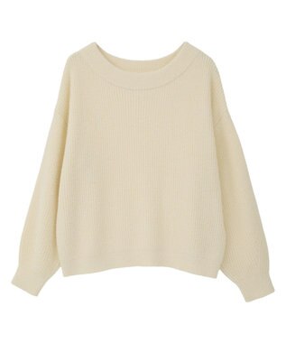 earth music&ecology パウダーシャギー畦プルオーバー Ivory