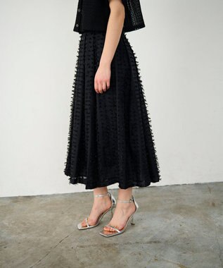 GRACE CONTINENTAL シアージャガード スカート ブラック