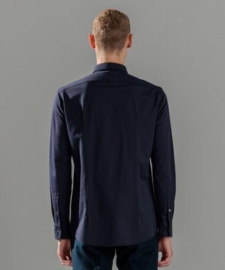 JOSEPH HOMME ツイルネルジャージー　レギュラーカラーシャツ ネイビー系