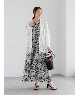 Te chichi 【LIBERTY FABRICS】Vネックフレアワンピース ブラック