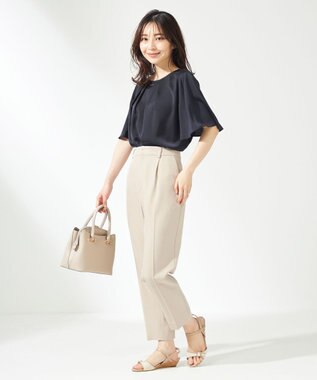 ANY SIS 【洗える】TOROMIブラウス ネイビー