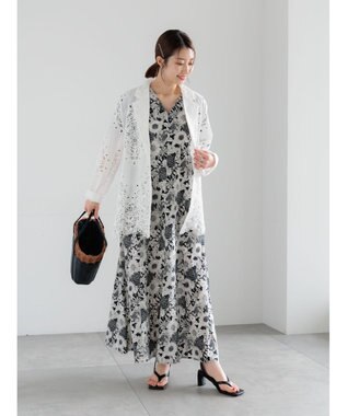 Te chichi 【LIBERTY FABRICS】Vネックフレアワンピース ブラック