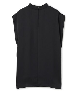 uncrave ライトダブルサテン タックブラウス ブラック