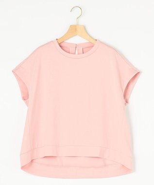 組曲 【汗ジミ防止・撥水】GIZAプレーティング天竺フレンチスリーブ カットソー ピンク系