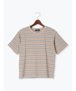 Te chichi マルチボーダーTシャツ ベージュ