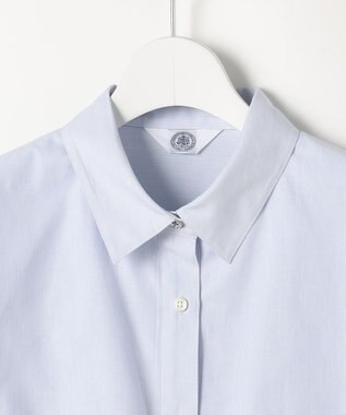 J.PRESS LADIES 【WEB限定カラーあり】COTTON TEX ブラウス ライトグレーストライプ系