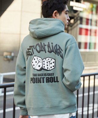 WEGO 【裏起毛/ユニセックス着用ITEM】リラックスフィットグラフィックパーカー グリーン