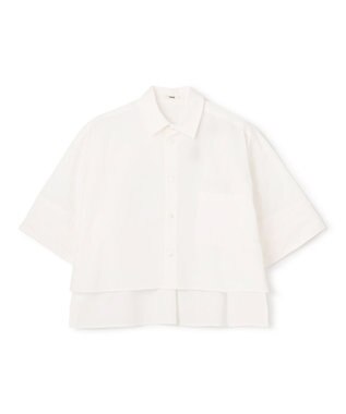 NAVE 【ReNAVE・セットアップ可/洗える/接触冷感/UVケア】コットンポリブロード クロップドシャツ ホワイト系