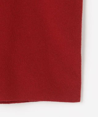 Feroux 胸元刺繍パールニット カーディガン レッド系