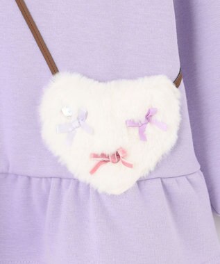 ANY KIDS 裏シャギーポシェットトレーナー ラベンダー×ハート