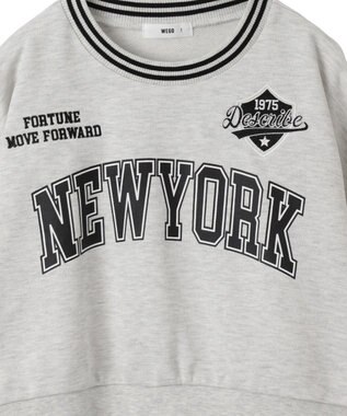 WEGO NEWYORKラインリブスウェット 杢グレー