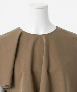 23区 【エステータ】トリアセファインジャージー ラッフルデザイン カットソー カーキ系