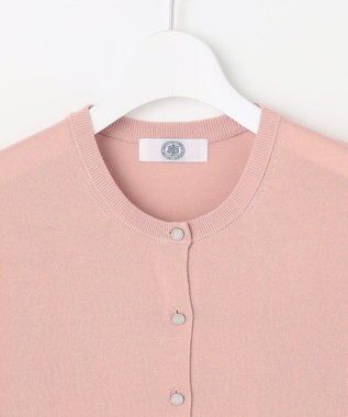 J.PRESS LADIES L 【洗える・抗菌防臭】COTTON ACETATE DRY クルーネック カーディガン ピンク系