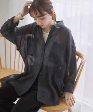 WEGO 【ANGIE VINTAGE】シアーシャツ ブラックその他
