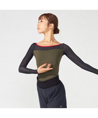 Chacott 【MADOKA SUGAI】ロングスリーブレオタード カーキ